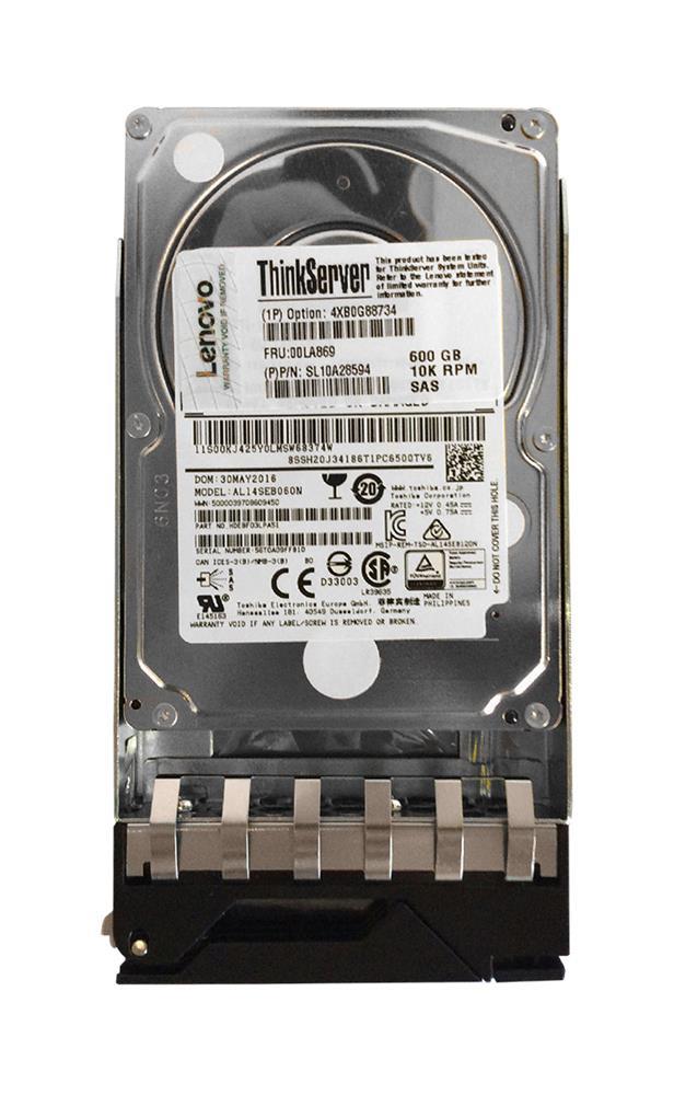 4XB0G88734-06 Lenovo 600GB 10000RPM SAS 12Gbps Hot Swap 128MB Cache 2.5-inch Internal Hard Drive for ThinkServer Gen5
