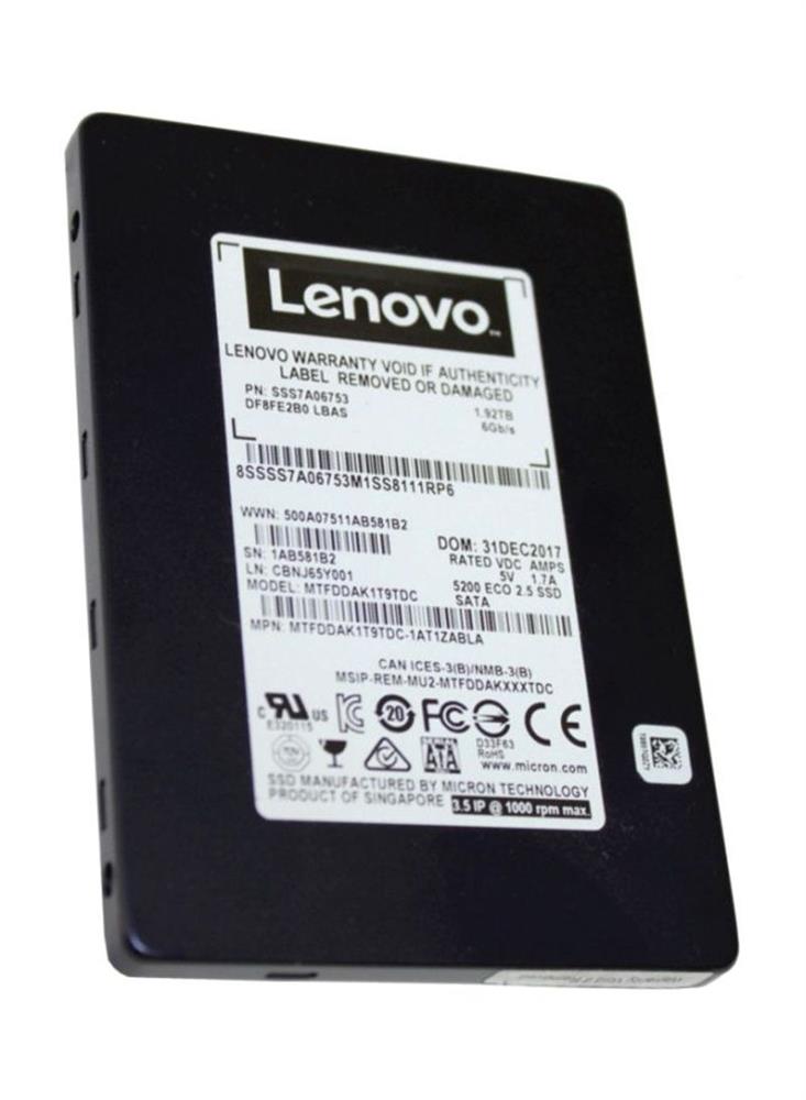 4XB7A14050 Lenovo 5200 480GB EN SATA 3.5-Inch Internal Solid State Drive (SSD)
