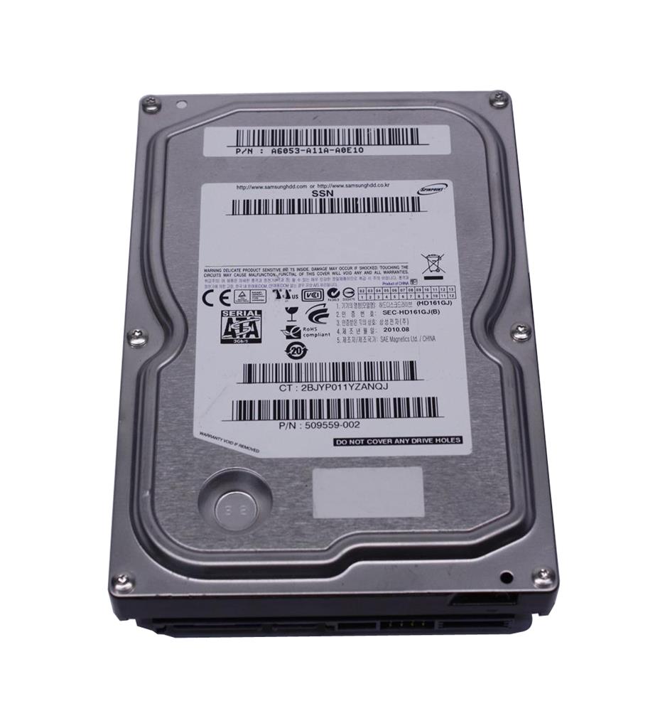 509559-002 HP 160GB 7200RPM SATA 3Gbps 8MB Cache 3.5-inch Internal Hard Drive