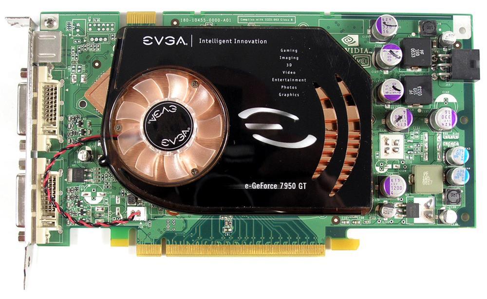 512-P2-N635-KR EVGA GeForce 7950GT 512MB GDDR3 256-Bit PCI Express x16 Dual DVI/ HDTV/ S-Video/ Composite Out Video Graphics Card