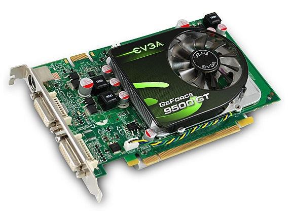 512P3N954K1 EVGA GeForce 9500 GT 512MB DDR2 128-bit HDCP Ready SLI Support PCI Express 2.0 x16 Video Graphics Card