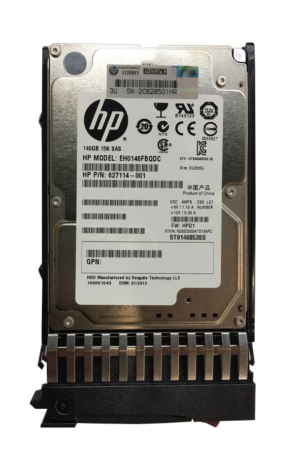 627114-001 HP 146GB 15000RPM SAS 6Gbps Dual Port Hot Swap 2.5-inch Internal Hard Drive
