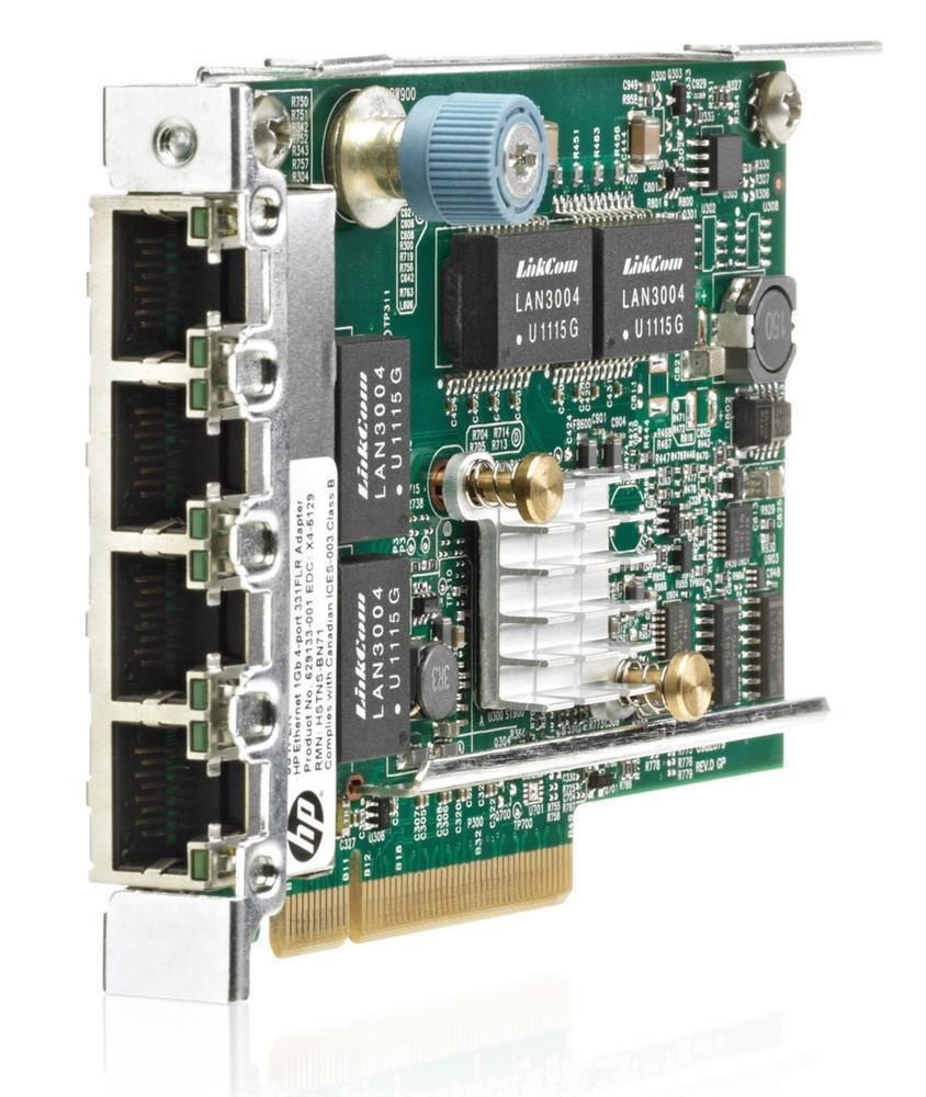 629135R-B21 HP Quad-Ports RJ-45 1Gbps 10Base-T/100Base-TX/1000Base-T Gigabit Ehernet PCI Express 2.0 x4 Network Adapter