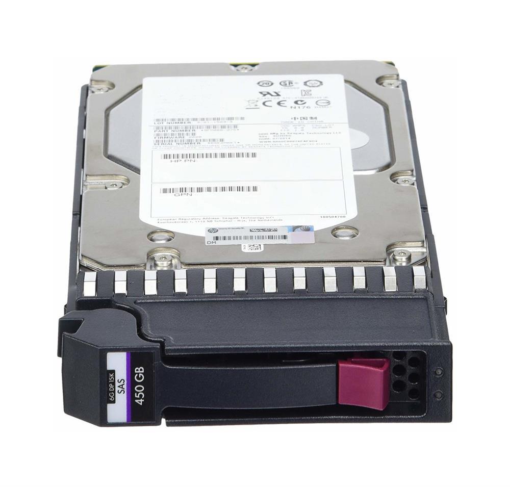 652615-B21 HP 450GB 15000RPM SAS 6Gbps Dual Port Hot Swap 3.5-inch Internal Hard Drive with Smart Carrier