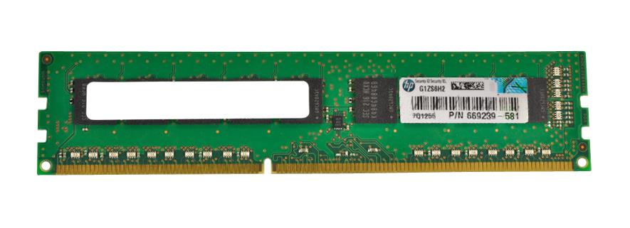 669239-581 HP 8GB PC3-12800 DDR3-1600MHz ECC Unbuffered CL11 240-Pin DIMM 1.35V Low Voltage Dual Rank Memory Module