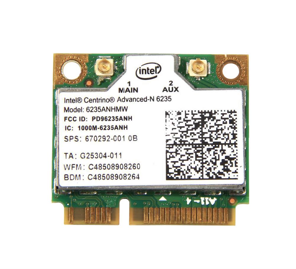 670292-001 HP 6235 Intel Centrino Advanced-N Wireless LAN and Bluetooth Combination