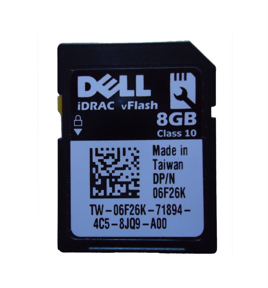 6F26K Dell iDRAC 7 8GB Class 10 vFLASH SD Card for PowerEdge M620 M820 R720 and R730 Servers