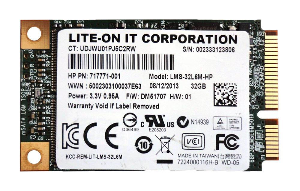 717771-001 HP 32GB MLC SATA 6Gbps mSATA Internal Solid State Drive (SSD)