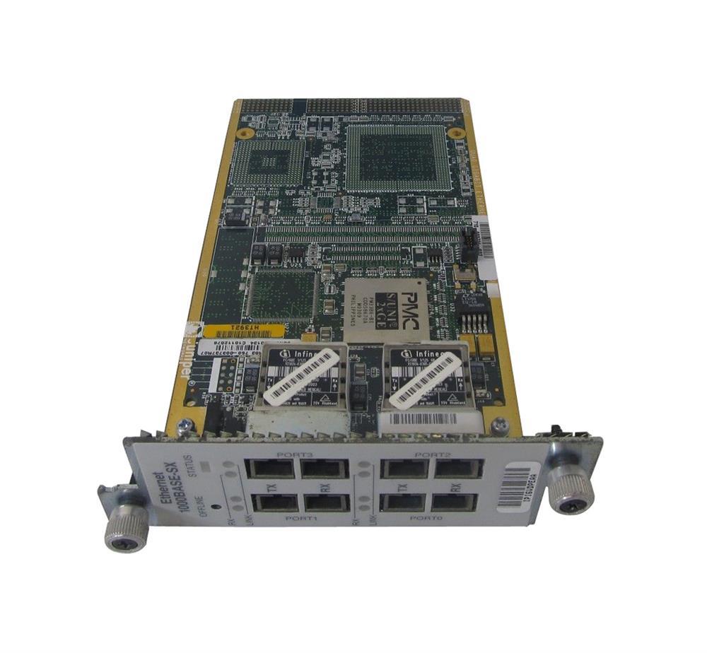 750-003737 Juniper 4-Ports 1000Base-SX Gigabit Ethernet Interface Card (Refurbished)