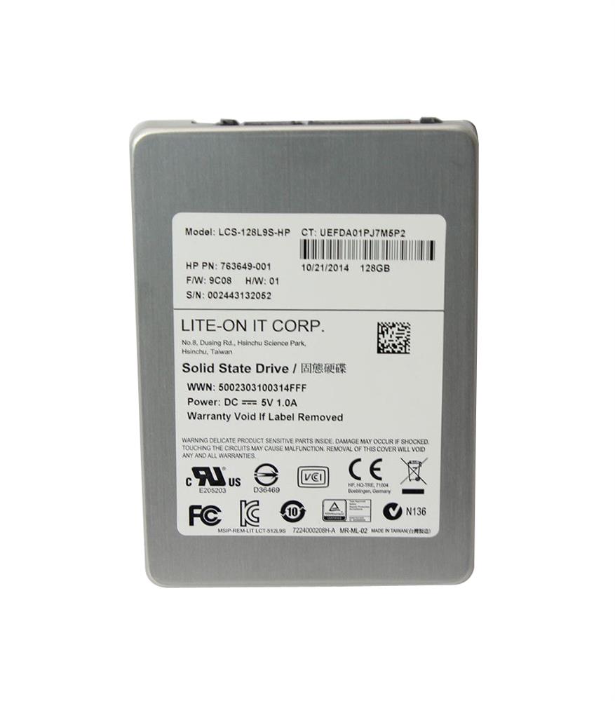 763649-001 HP 128GB MLC SATA 6Gbps 2.5-inch Internal Solid State Drive (SSD)