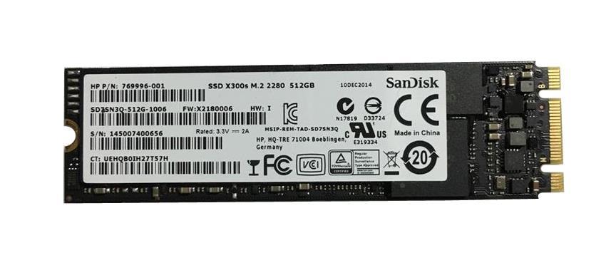 769996-001 HP 512GB MLC SATA 6Gbps M.2 2280 Internal Solid State Drive (SSD)