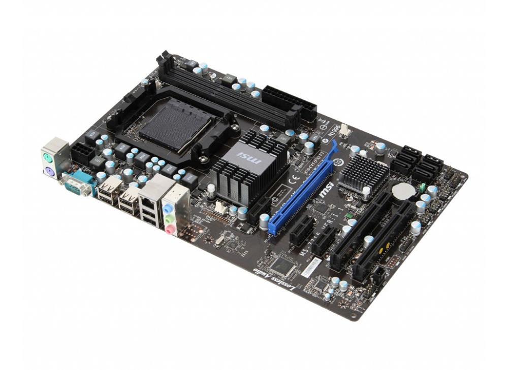 7715-010R MSI Socket AM3+ AMD 770 + SB710 Chipset AMD Phenom II X4/ Phenom II X2/ AMD FX Processors Support DDR3 2x DIMM 6x SATA2 3.0Gb/s ATX Motherboard (Refurbished)