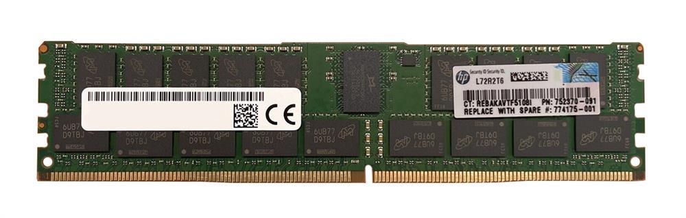 774175-001 HP 32GB PC4-17000 DDR4-2133MHz ECC Registered CL15 288-Pin DIMM 1.2V Dual Rank Memory Module
