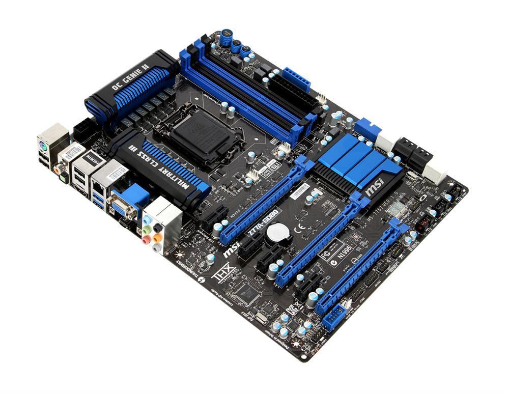 7757-010R MSI Z77A-GD80 Socket LGA 1155 Intel Z77 Chipset Core i7 / i5 / i3 / Pentium / Celeron Processors Support DDR3 4x DIMM 4x SATA 3.0Gb/s ATX Motherboard (Refurbished)
