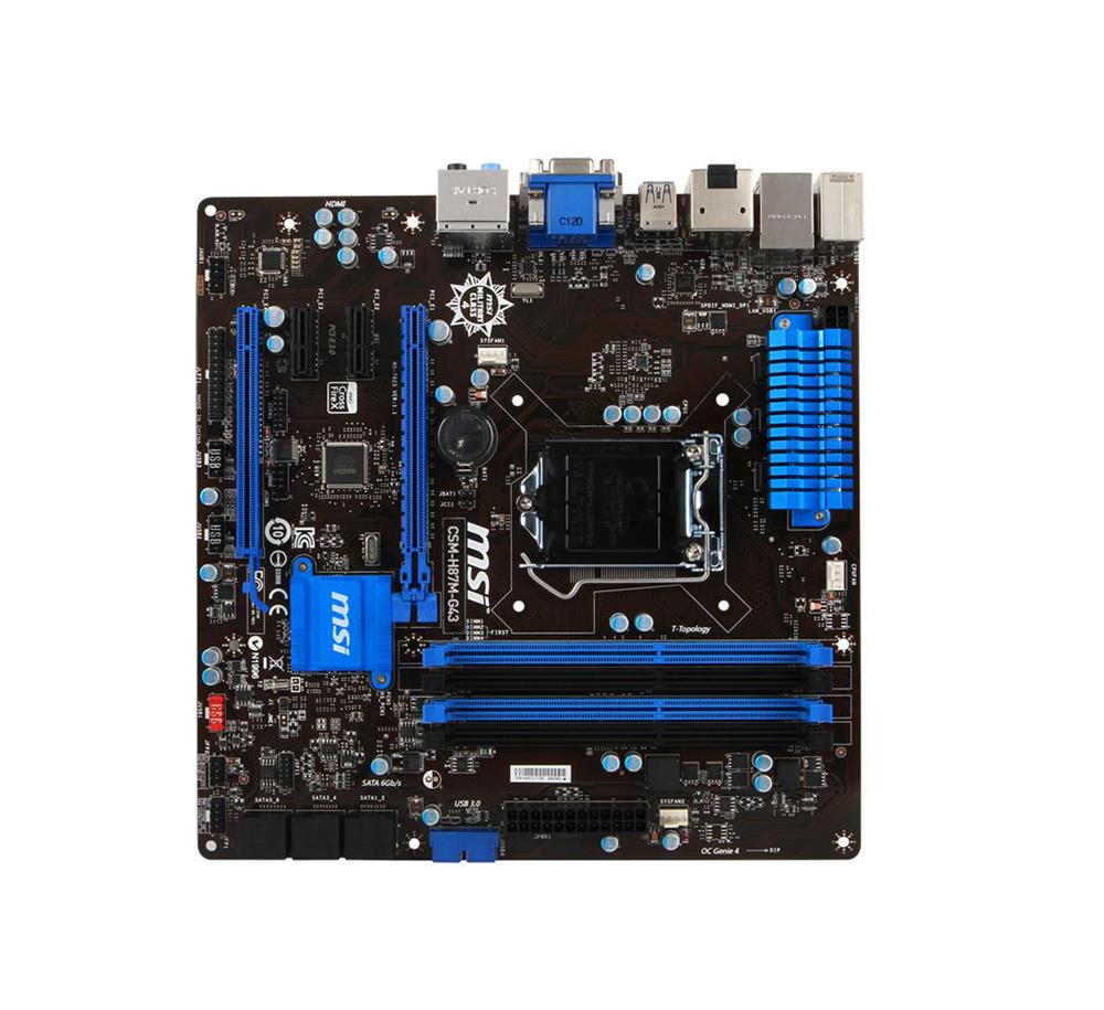 7823-004R MSI Csm-h87m-g43 Socket 1150 G43 Chipset micro-ATX Motherboard (Refurbished)