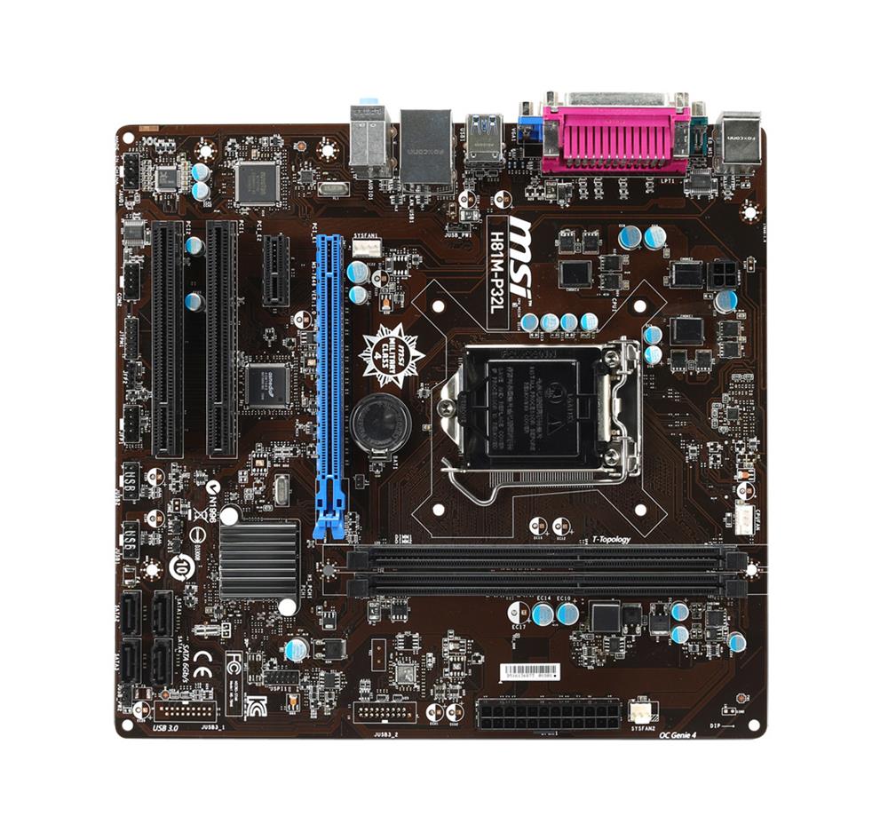 7846-006R MSI H81m-p32l Micro-ATX LGA1150 Socket H81 Motherboard (Refurbished)