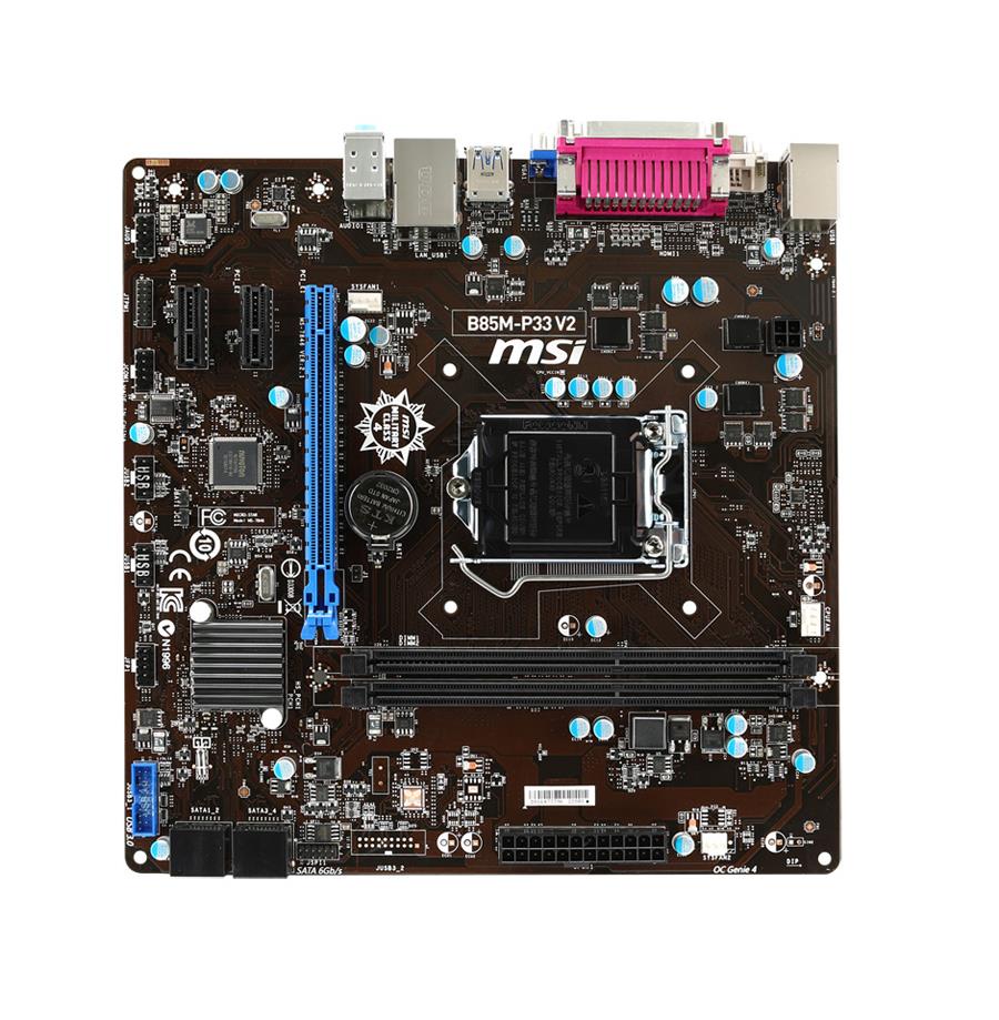 7846-017R MSI Intel B85 1150 DDR3 1066/1333/1600 2x DIMM Max 32GB 1x PCi Motherboard (Refurbished)