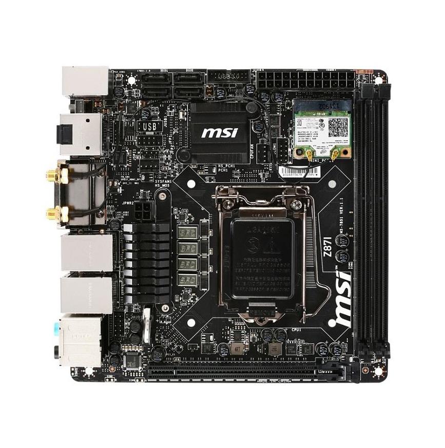 7851-044R MSI Z87i Ac Z87 Rg Si Sound G-lan SATA3 USB 3.0 Intel Z87 Motherboard (Refurbished)