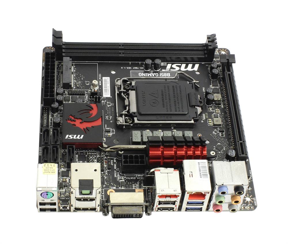 7887-002R MSI Socket 1150 Chipset B85 2 x DDR3 4 x SATA 6Gb/s PCIe 3.0 x16 USB 2.0/3.0 Mini-ITX System Board (Refurbished)