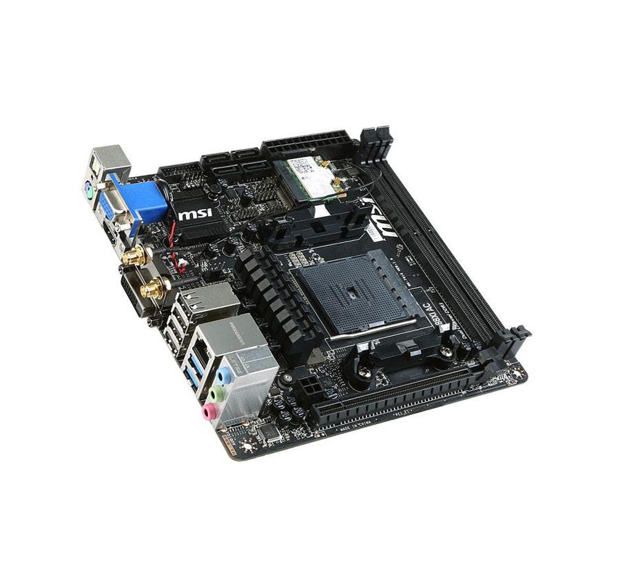 7913-001R MSI A88XI AC Socket FM2+ / FM2 AMD A88X Chipset AMD Athlon/A- Series Processors Support DDR3 2x DIMM 4x SATA 6.0Gb/s Mini-ITX Motherboard (Refurbished)