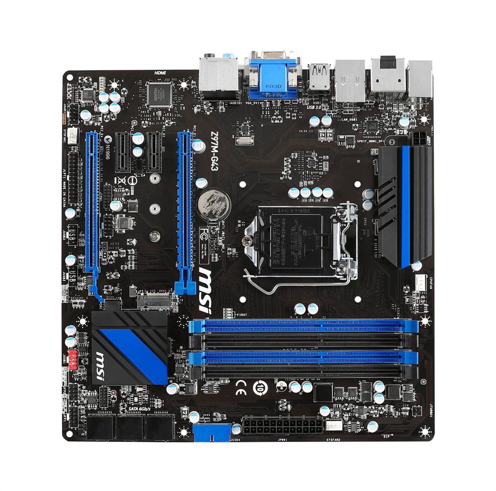 7924-001R MSI Socket-1150 Chipset Z97M-G43 DDR3 SATA 6Gb/s PCIe 3.0 x16 USB 3.0 micro-ATX System Board (Refurbished)