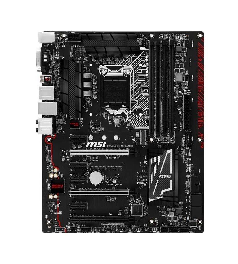7A12-003R MSI Z170A GAMING PRO CARBON Socket LGA 1151 Intel Z170 Express Chipset 6th Generation Core i7 / i5 / i3 / Pentium / Celeron Processors Support DDR4 4x DIMM 6x SATA 6.0Gb/s ATX Motherboard (Refurbished)