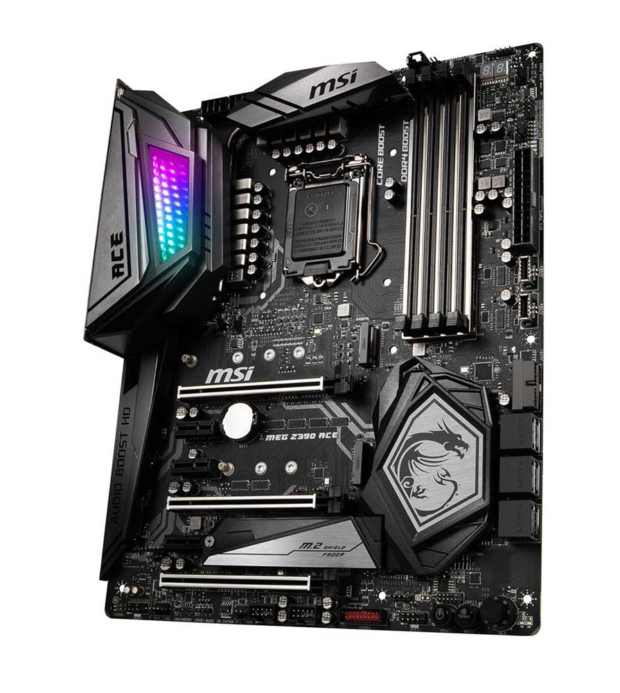 7B12-004R MSI MEG Z390 ACE Socket LGA 1151 Intel Z390 Chipset 9th/8th Generation Core i7 / i5 / i3 / Pentium Gold/ Celeron Processors Support DDR4 4x DIMM 6x SATA 6.0Gb/s ATX Motherboard (Refurbished)