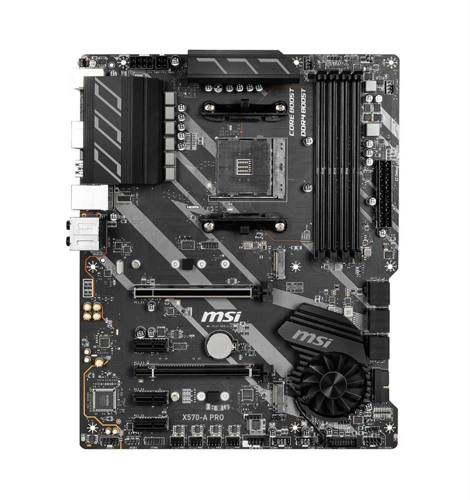 7C37-003R MSI X570-A PRO Socket AM4 AMD X570 Chipset AMD Ryzen 9 Processors Support DDR4 4x DIMM 6x SATA3 6.0Gb/s ATX Motherboard (Refurbished)