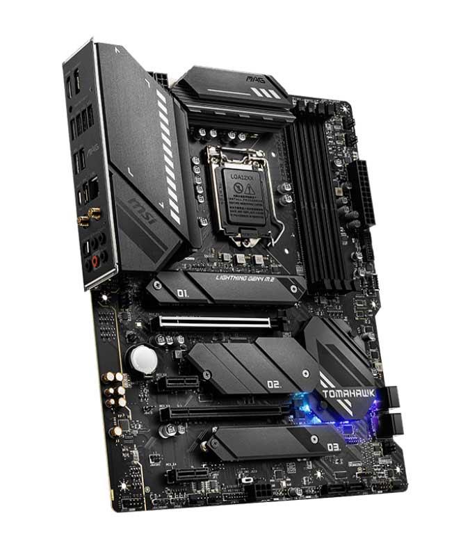 7D08-001R MSI MAG Z590 TOMAHAWK WIFI Socket LGA 1200 Intel Z590 Chipset Core / Pentium Gold / Celeron Processors Support DDR4 4x DIMM 6x SATA3 6.0Gb/s ATX Motherboard (Refurbished)