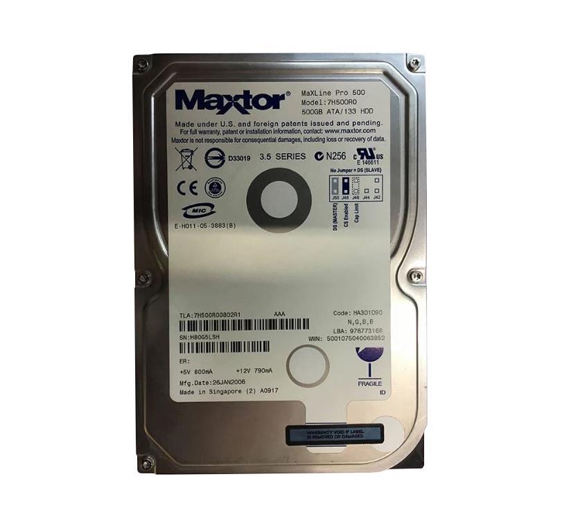 7H500R0-0802R1 Maxtor MaXLine Pro 500 500GB 7200RPM ATA-133 16MB Cache 3.5-inch Internal Hard Drive
