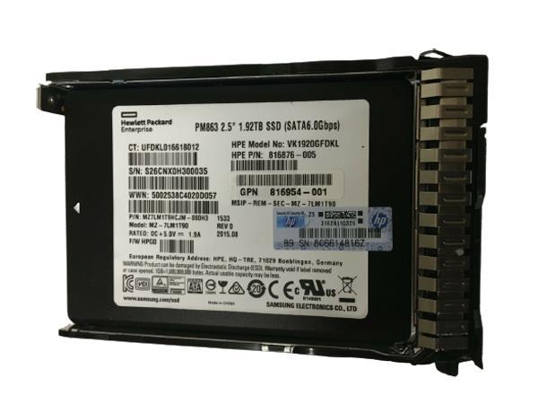 816876-005-3 HP 1.92TB TLC SATA 6Gbps Read-Intensive 2.5-inch Internal Solid State Drive (SSD)