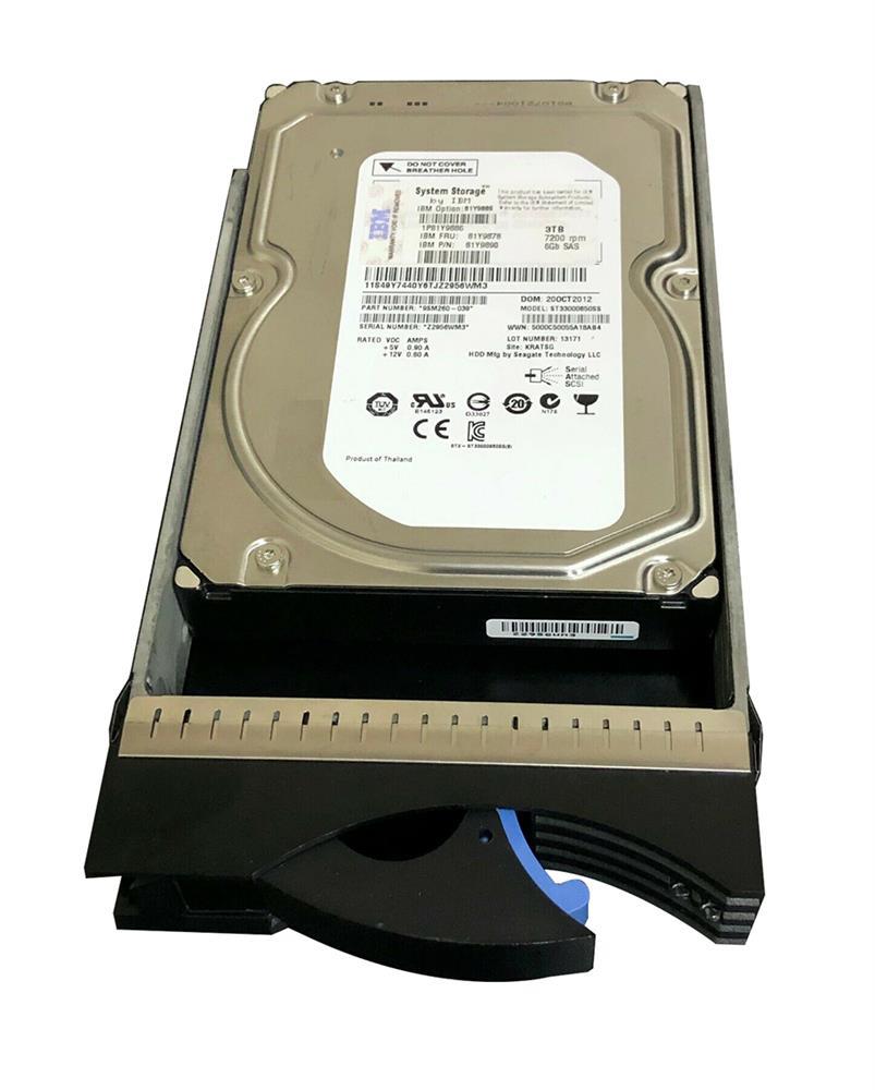 81Y9886-C3 IBM 3TB 7200RPM SAS 6Gbps Nearline Hot Swap 3.5-inch Internal Hard Drive