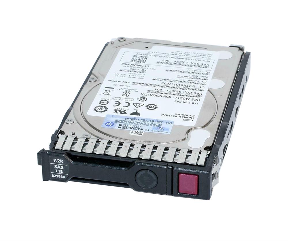 832984-001 HPE 1TB 7200RPM SAS 12Gbps Midline 2.5-inch Internal Hard Drive with Smart Carrier
