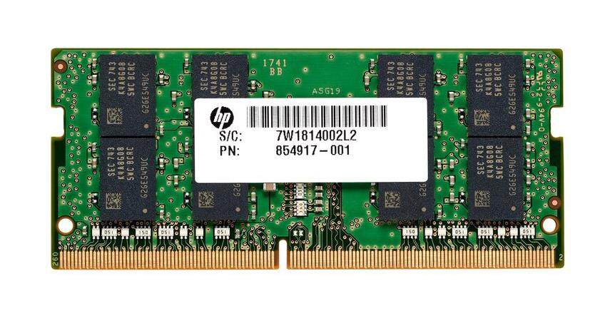 854917-001 HP 16GB PC4-17000 DDR4-2133Mhz non-ECC Unbuffered CL15 260-Pin SoDimm 1.2V Dual Rank Memory