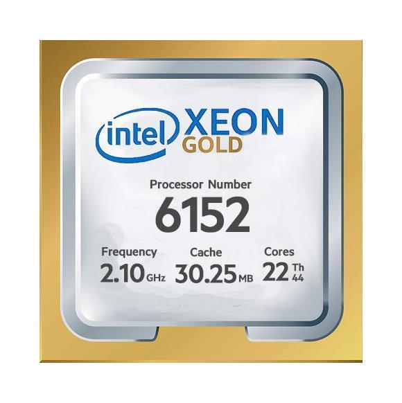 860677-B21 HPE 2.10GHz 10.40GT/s UPI 30.25MB L3 Cache Intel Xeon Gold 6152 22-Core Processor Upgrade for DL360 Gen10 Server