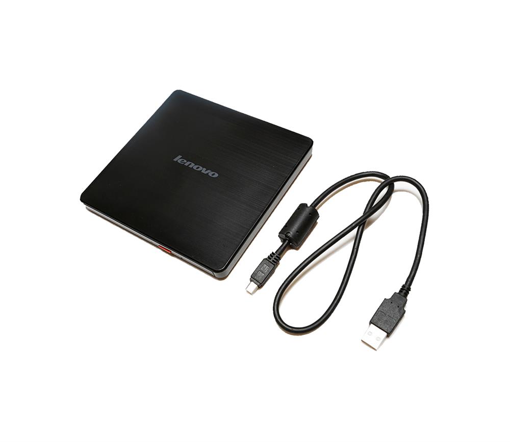 888015471 Lenovo 8x/8x Slim USB 2.0 Dual Layer DVD-RW External Optical Drive Black (Refurbished)