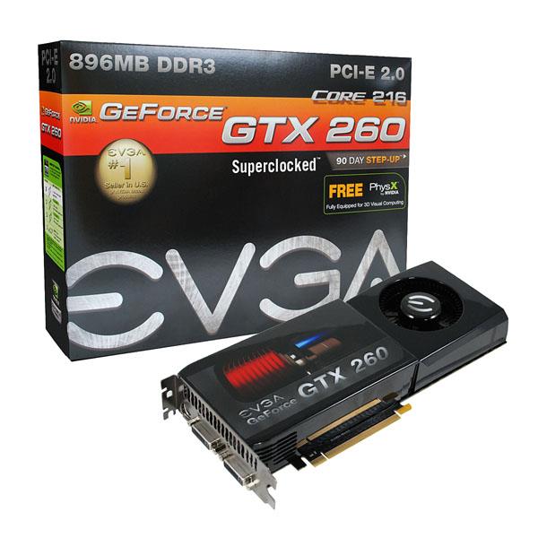 896-P3-1258-R1 EVGA GeForce GTX 260 Core 216 Superclocked 896MB 448-Bit GDDR3 PCI Express 2.0 Video Graphics Card