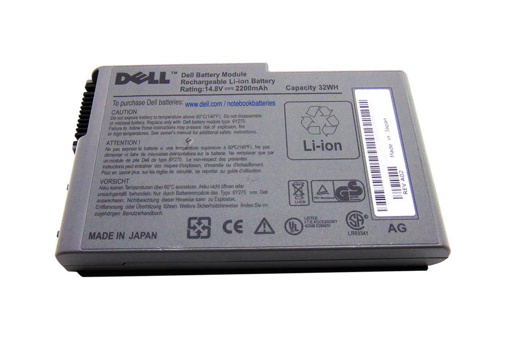 8Y136 Dell Primary Battery 32WHr 14.8V 4 Cell Lithium (Refurbished)