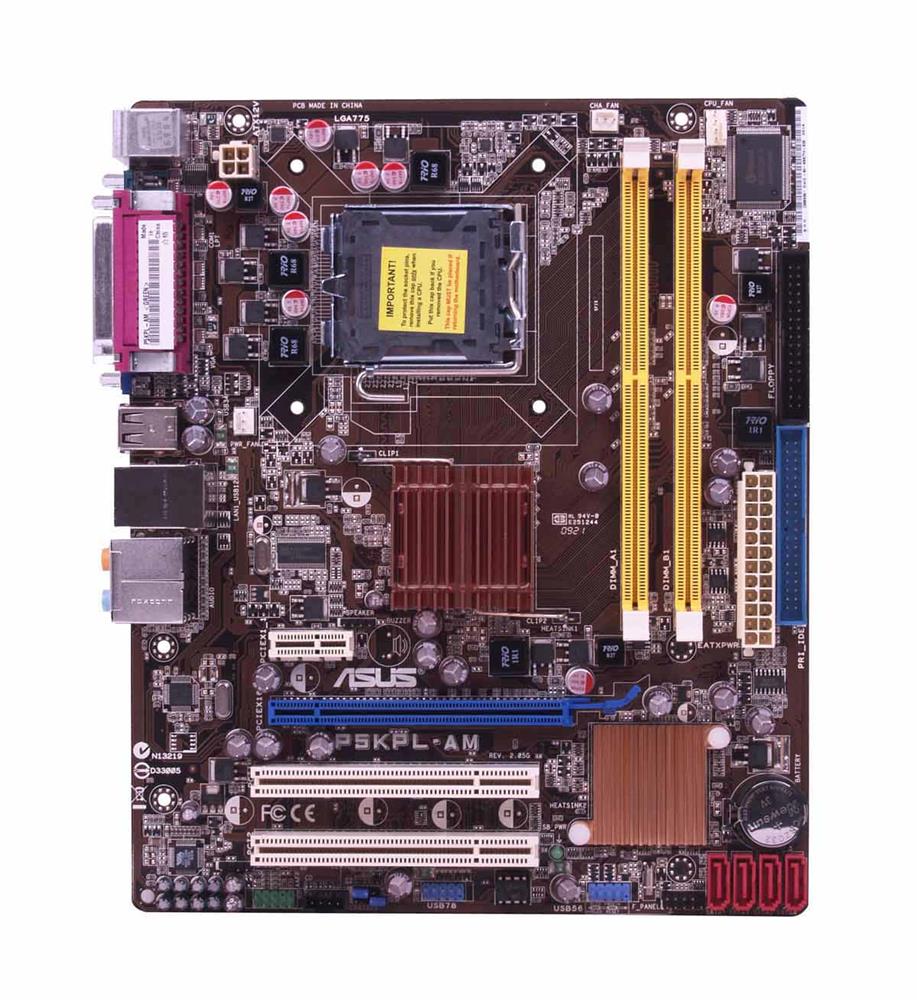 90-MIB9N0-G0AAY0KZ ASUS P5KPL-AM Socket LGA 775 Intel G31 + ICH7 Chipset Core 2 Quad/ Core 2 Extreme/ Core 2 Duo/ Pentium 4/ Celeron Processors Support DDR2 2x DIMM 4x SATA 3.0Gb/s Micro-ATX Motherboard (Refurbished)