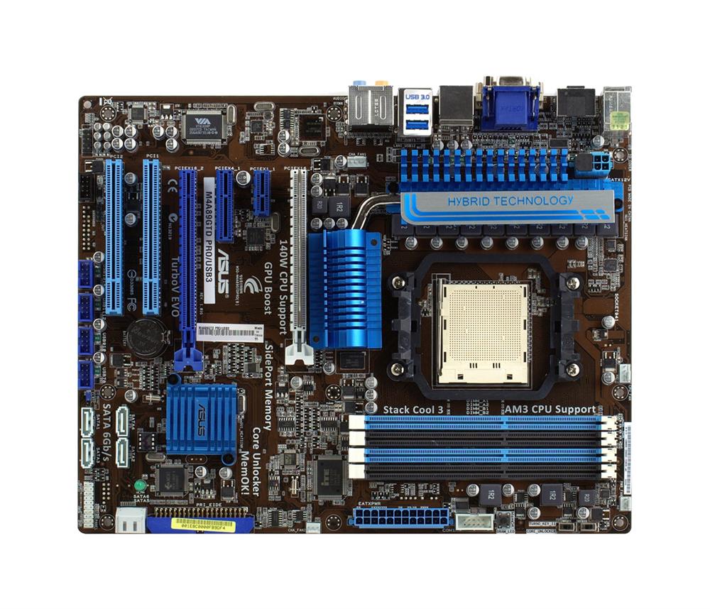 90-MIBBV5-G0EAY0 ASUS Socket AM3 AMD 890GX + SB850 Chipset AMD Phenom II/ AMD Athlon II/ AMD Sempron 100 Series Processors Support DDR3 4x DIMM 6x SATA 6.0Gb/s ATX Motherboard (Refurbished)
