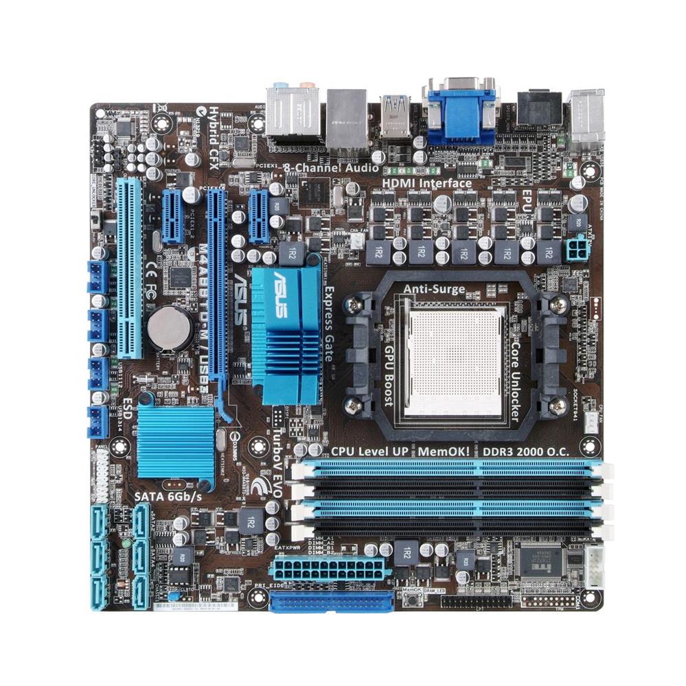 90-MIBD95-G0AAY0WZ ASUS M4A88TD-M/USB3 Socket AM3 AMD 880G + SB850 Chipset AMD Phenom II/ AMD Athlon II/ AMD Sempron 100 Series Processors Support DDR3 4x DIMM 6x SATA 6.0Gb/s Micro-ATX Motherboard (Refurbished)