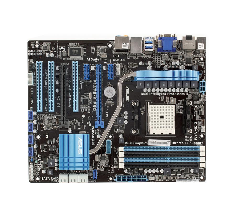 90-MIBGI0-G0AAY00Z ASUS AMD A75 FCH (Hudson D3) Chipset A- Series/ E2- Series Accelerated Processors Support Socket FM1 ATX Motherboard (Refurbished)