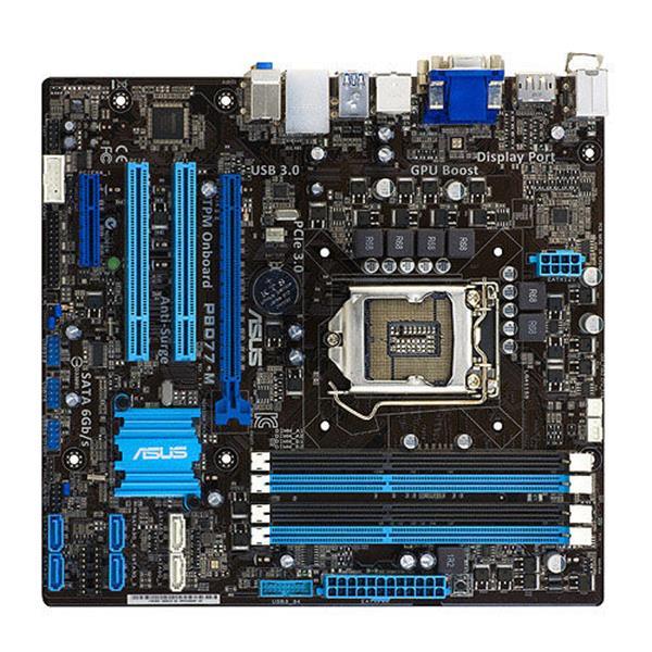 90-MIBK20-G0EAY0KZ ASUS P8Q77-M Socket LGA1155 Intel Q77 Chipset 3rd/ 2nd Generation Core i7 / i5 / i3 Pentium / Celeron Processors Support DDR3 4x DIMM 4x SATA 3.0Gb/s Micro-ATX Motherboard (Refurbished)