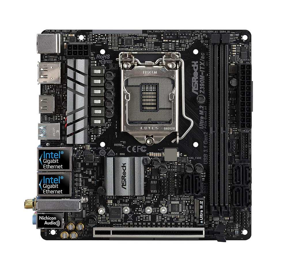 90-MXB6Q0-A0UAYZ ASRock Z390M-ITX/AC Socket LGA 1151 Intel Z390 Chipset 9th & 8th Generation Core i7 / i5 / i3 Processors Support DDR4 2x DIMM 6x SATA3 6.0Gb/s Mini-ITX Motherboard (Refurbished)