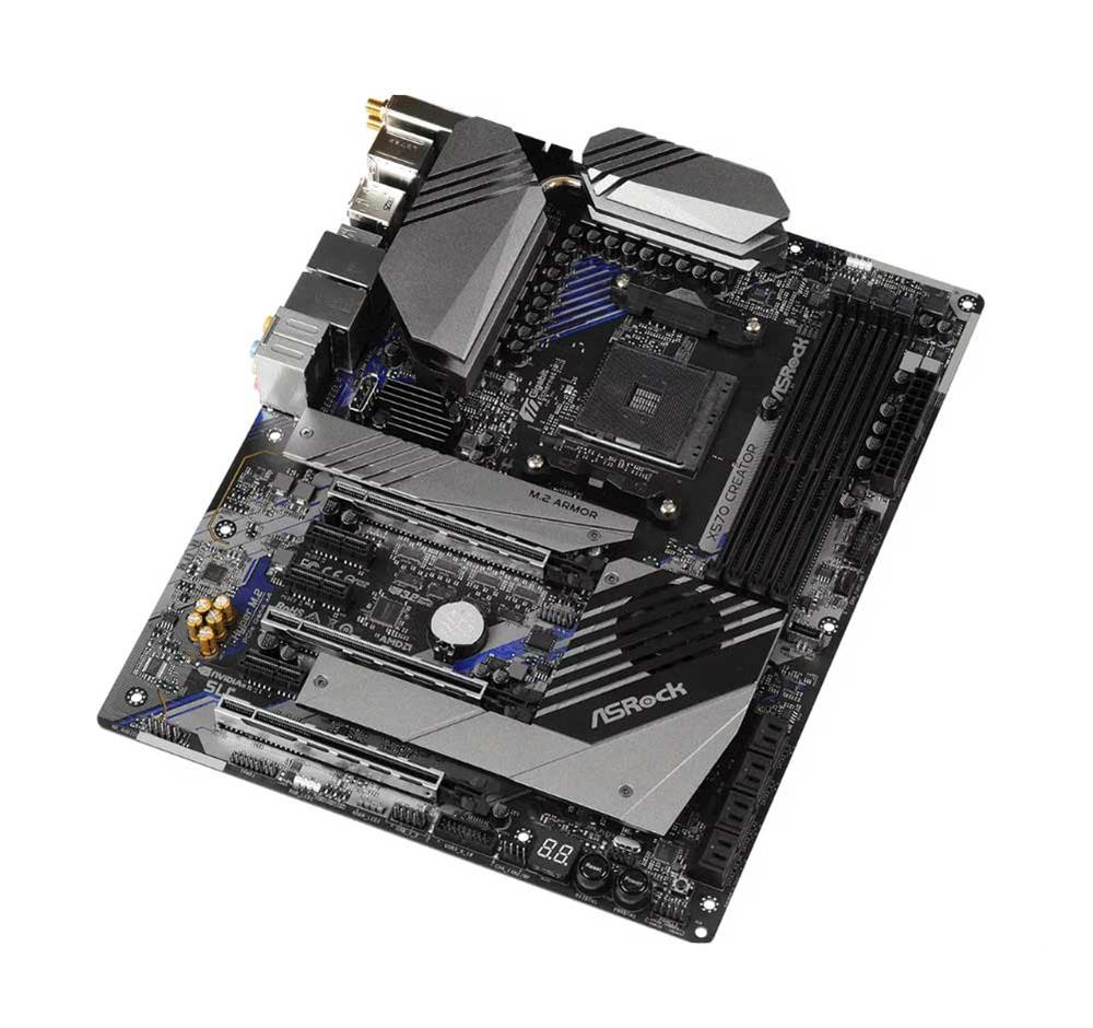 90-MXBAW0-A0UAYZ ASRock X570 Creator Socket AM4 AMD X570 Chipset AMD Ryzen Series Processors Support DDR4 4x DIMM 4x SATA3 6.0Gb/s ATX Motherboard (Refurbished)