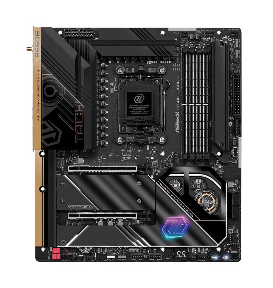 90-MXBKG0-A0UAYZ ASRock B650E Taichi Socket AM5 AMD B650 Chipset AM5 Ryzen 7000 Series Processors Support DDR5 4x DIMM 4x SATA3 6.0Gb/s E-ATX Motherboard (Refurbished)