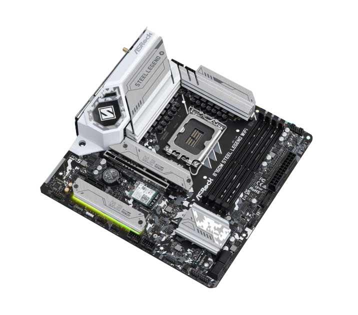90-MXBL70-A0UAYZ ASRock B760M STEEL LEGEND WIFI Socket LGA 1700 Intel B760 Chipset 13th/12th Generation Intel Core Processors Support DDR5 4x DIMM 4x SATA3 6.0Gb/s Micro-ATX Motherboard (Refurbished)