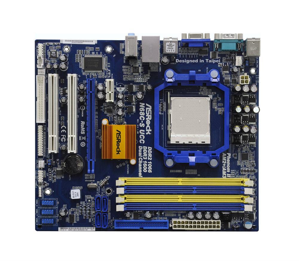 90-MXGES0-A0UAYZ ASRock Socket AM3 Nvidia GeForce 7025/ nForce 630a Chipset AMD Phenom II X6/ II X4/ II X3/ II X2/ AMD Athlon II X4/ II X3/ II X2/ AMD Sempron Processors Support DDR3 2x DIMM 4x SATA2 3.0Gb/s Micro-ATX Motherboard (Refurbished)
