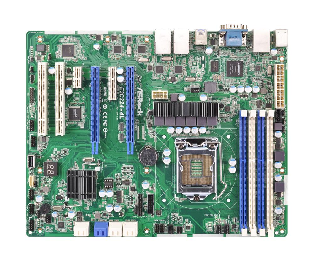 90-SXG070-A0UAYZ ASRock Socket-LGA1150 Chipset C224 4 x DDR3 4 x SATA 6Gbps 2 x PCIe 3.0 x16 ATX System Board (Refurbished)