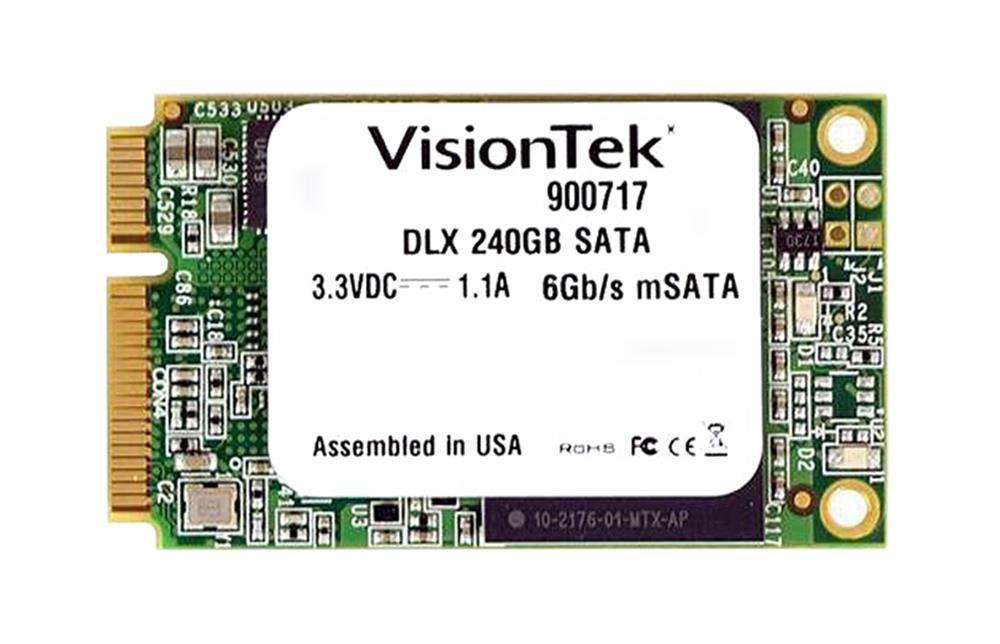 900717 VisionTek DLX 240GB MLC SATA 6Gbps (AES-256) mSATA Internal Solid State Drive (SSD)